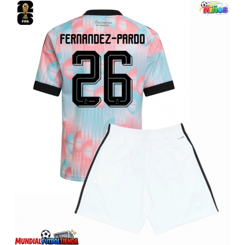 Camiseta Bélgica Matias Fernandez-Pardo #26 Segunda Equipación Replica Mundial 2026 para niños mangas cortas (+ Pantalones cortos)